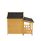 Dog House, Waterproof Dog Cage Kennel, Wooden Outdoor And Indoor Dog House, Raised Pet Kennel For Medium Dogs, Log Cabin Style With Porch,Elevated Floor,Asphalt Roof, 2 Doors, Pine Wood Natural