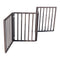 Wooden Pet Gate - Freestanding, Folding For Doorways, Stairs, House, Brown Arc