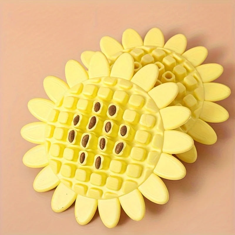 Rubber Sunflower Dog Toys Chewy Durable Fun Perfect For Teething And Playing In Puppies Dog Accessories Pet Products